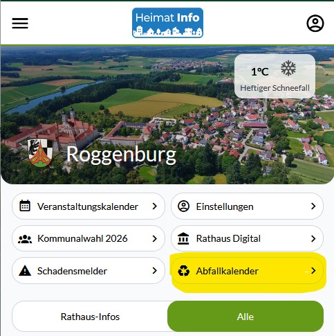 Heimat-App Abfallkalender